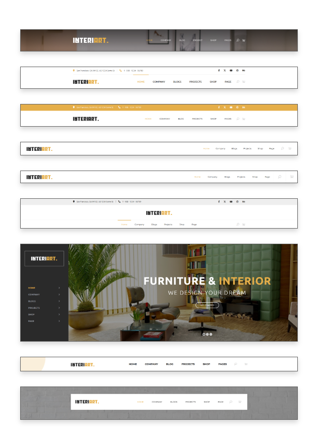 Packed with a variety of <em>stunning header styles</em>